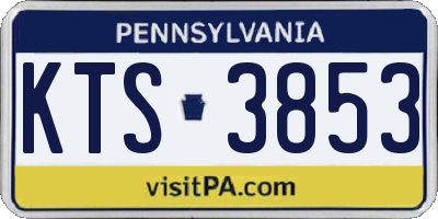 PA license plate KTS3853