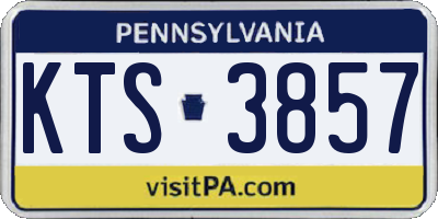 PA license plate KTS3857