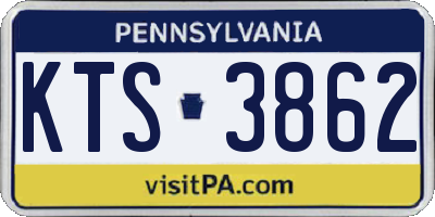 PA license plate KTS3862