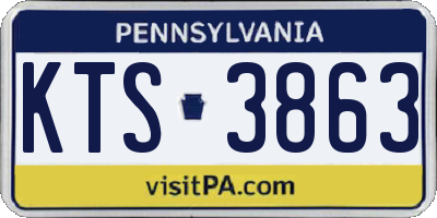 PA license plate KTS3863