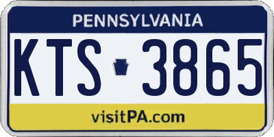 PA license plate KTS3865