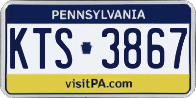 PA license plate KTS3867