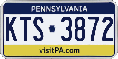 PA license plate KTS3872