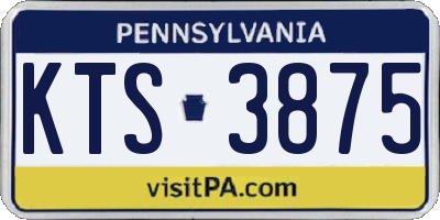 PA license plate KTS3875
