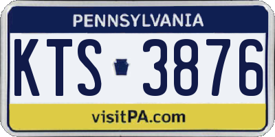 PA license plate KTS3876