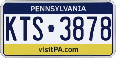 PA license plate KTS3878