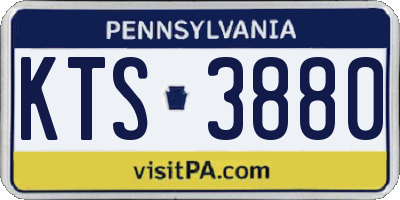 PA license plate KTS3880