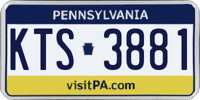 PA license plate KTS3881
