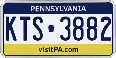 PA license plate KTS3882
