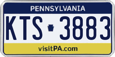 PA license plate KTS3883