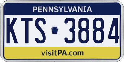 PA license plate KTS3884