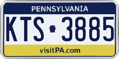 PA license plate KTS3885