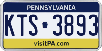 PA license plate KTS3893