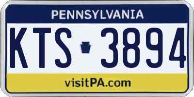 PA license plate KTS3894