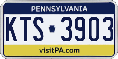 PA license plate KTS3903