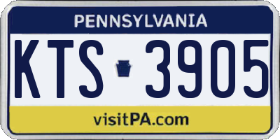 PA license plate KTS3905