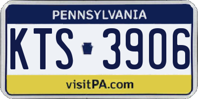 PA license plate KTS3906