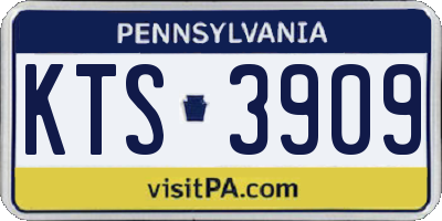 PA license plate KTS3909
