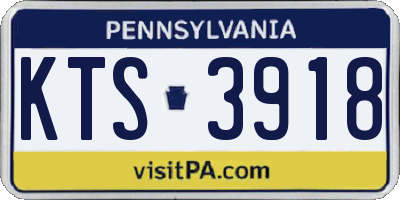 PA license plate KTS3918