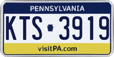 PA license plate KTS3919