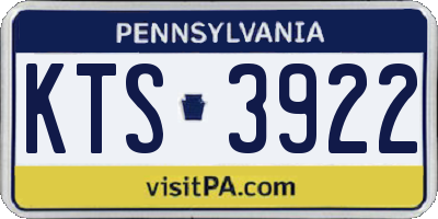 PA license plate KTS3922