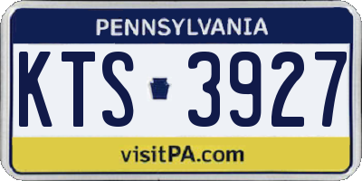 PA license plate KTS3927