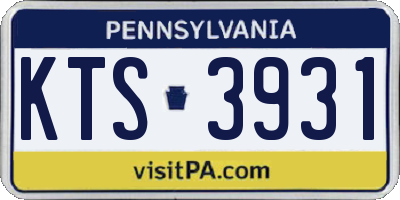 PA license plate KTS3931