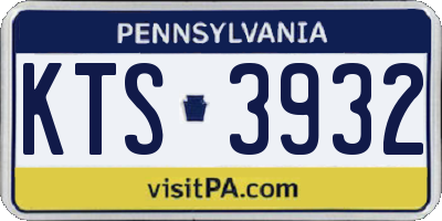 PA license plate KTS3932