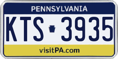 PA license plate KTS3935