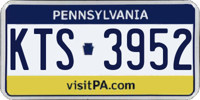 PA license plate KTS3952
