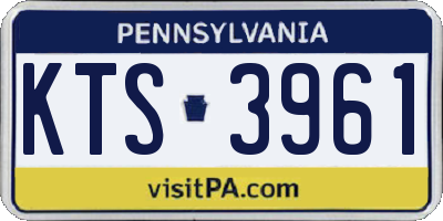 PA license plate KTS3961