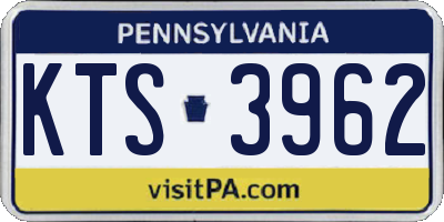 PA license plate KTS3962
