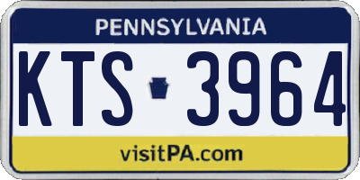 PA license plate KTS3964