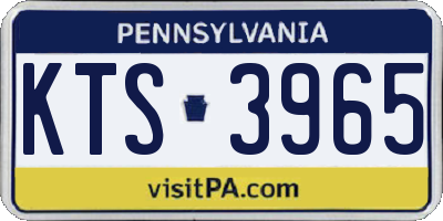 PA license plate KTS3965