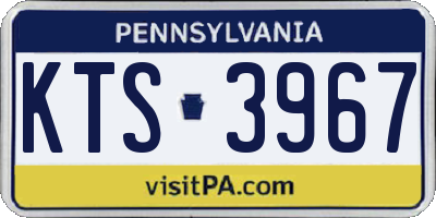 PA license plate KTS3967