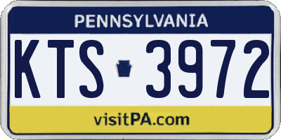 PA license plate KTS3972