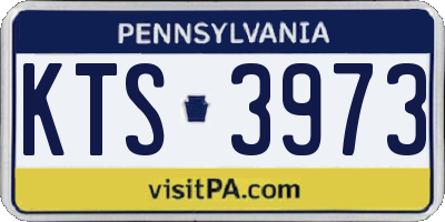 PA license plate KTS3973