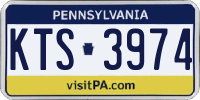 PA license plate KTS3974