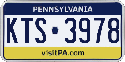 PA license plate KTS3978