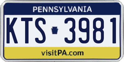 PA license plate KTS3981