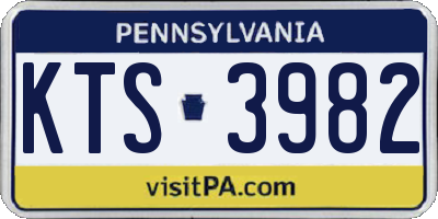 PA license plate KTS3982