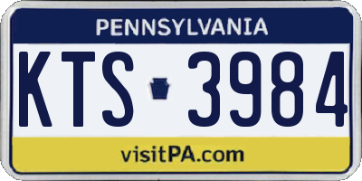 PA license plate KTS3984