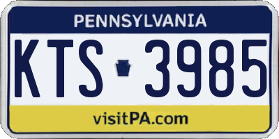 PA license plate KTS3985