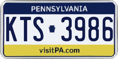 PA license plate KTS3986
