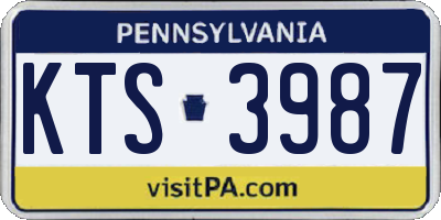 PA license plate KTS3987