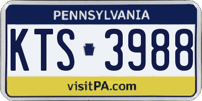 PA license plate KTS3988