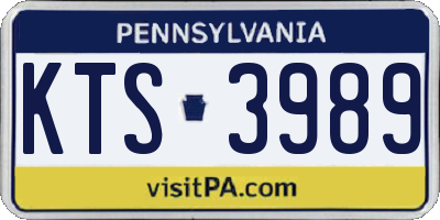 PA license plate KTS3989