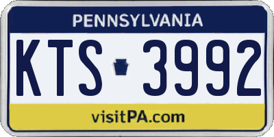 PA license plate KTS3992