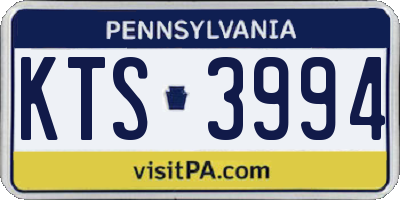 PA license plate KTS3994