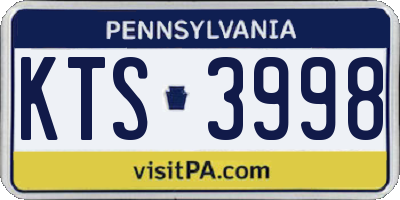 PA license plate KTS3998